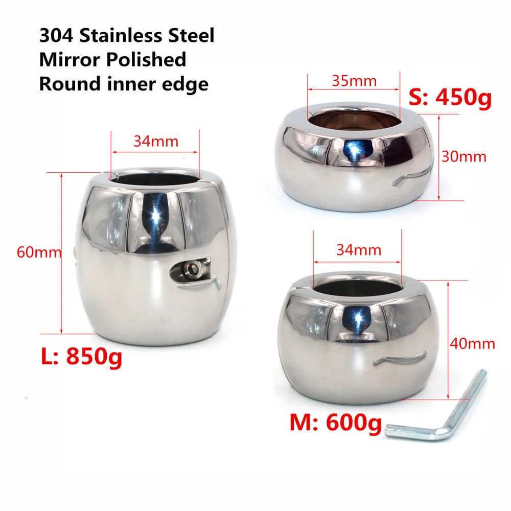 3 Size Stainless Steel Scrotum Penis Restraint Pendant Ball Stretcher