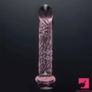 6.69in Realistic Pink Threaded Glass Dildo For Female Sex Toy