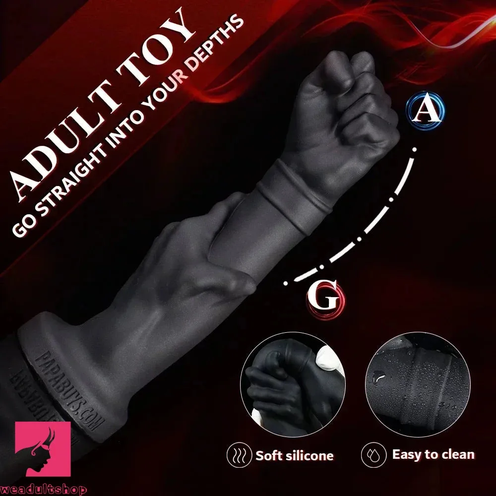 9.45in 12.2in 14.76in Huge Black Fist Hands Wide Anal Dildo Sex Toy