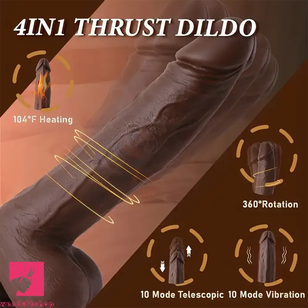 9in Thrusting Vibrating Heating Realistic Rotation Automatic Dildo