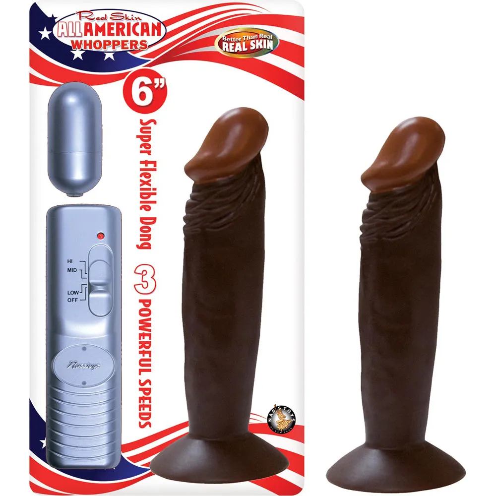 All American Whopper 6 inches Vibrating Dong Brown