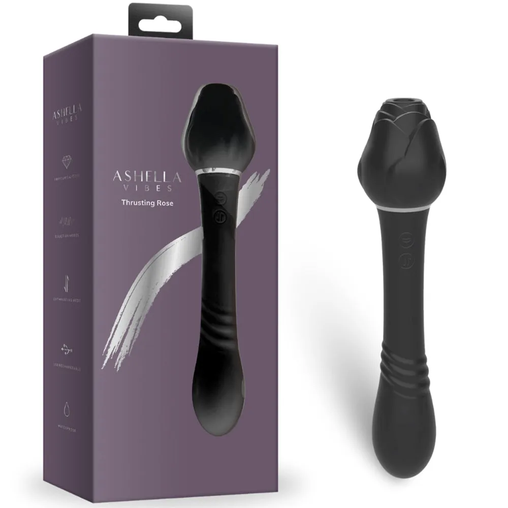 Ashella Vibes Rose Clitoral Sucking Stimulator Thrusting G-Spot Vibrator Sex Toy
