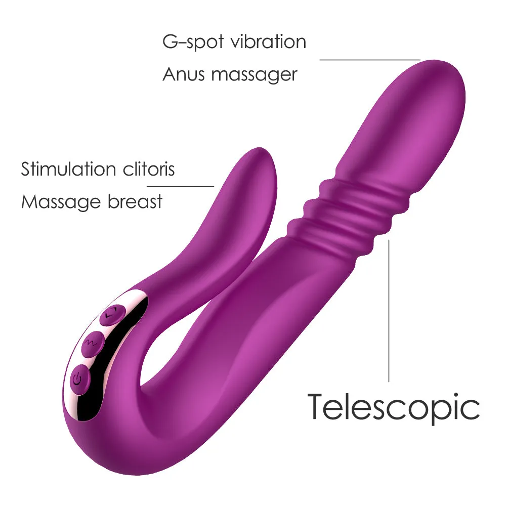 Automatic Telescopic Rotation Heating Vaginal Massage Vibrator