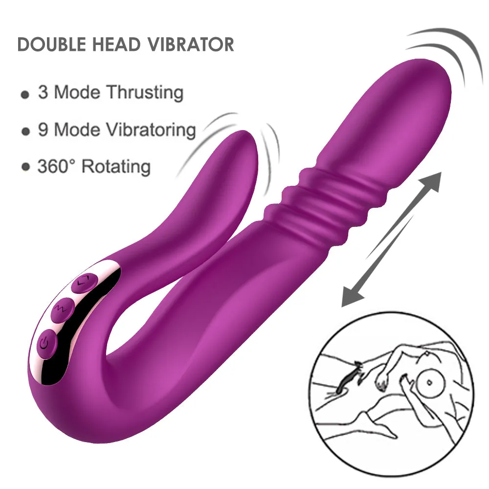 Automatic Telescopic Rotation Heating Vaginal Massage Vibrator