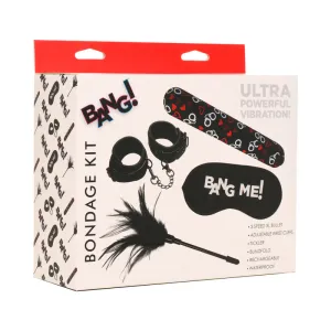 BANG! Bondage Kit XL Bullet. Cuffs. Tickler. and Blindfold