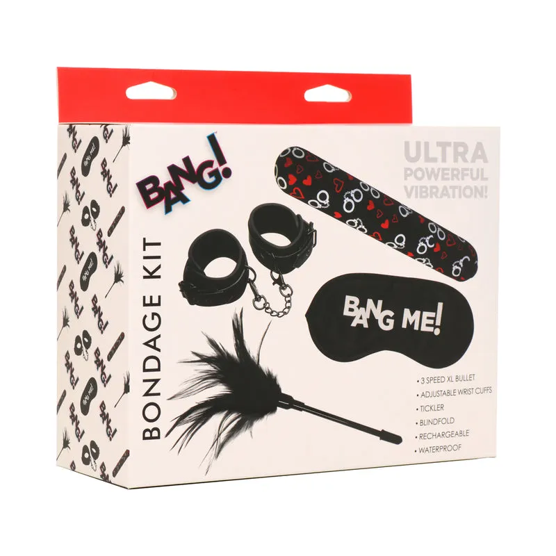 BANG! Bondage Kit XL Bullet. Cuffs. Tickler. and Blindfold