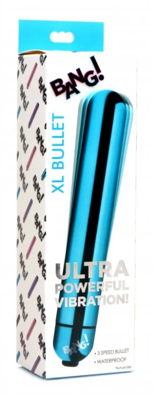 BANG! VIBRATING METALLIC XL BULLET BLUE