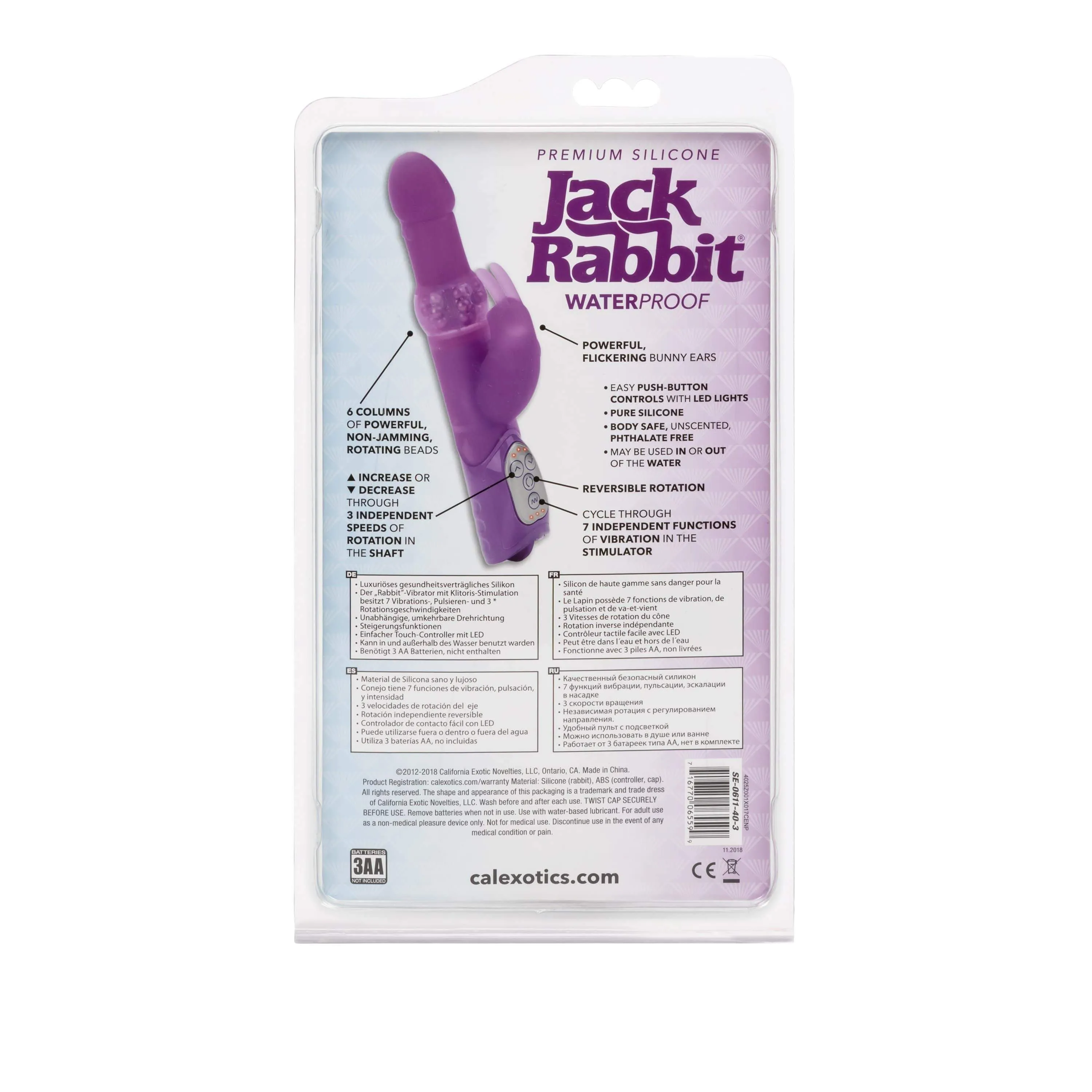 California Exotics - Jack Rabbit Premium Silicone Jack Rabbit Vibrator (Purple)