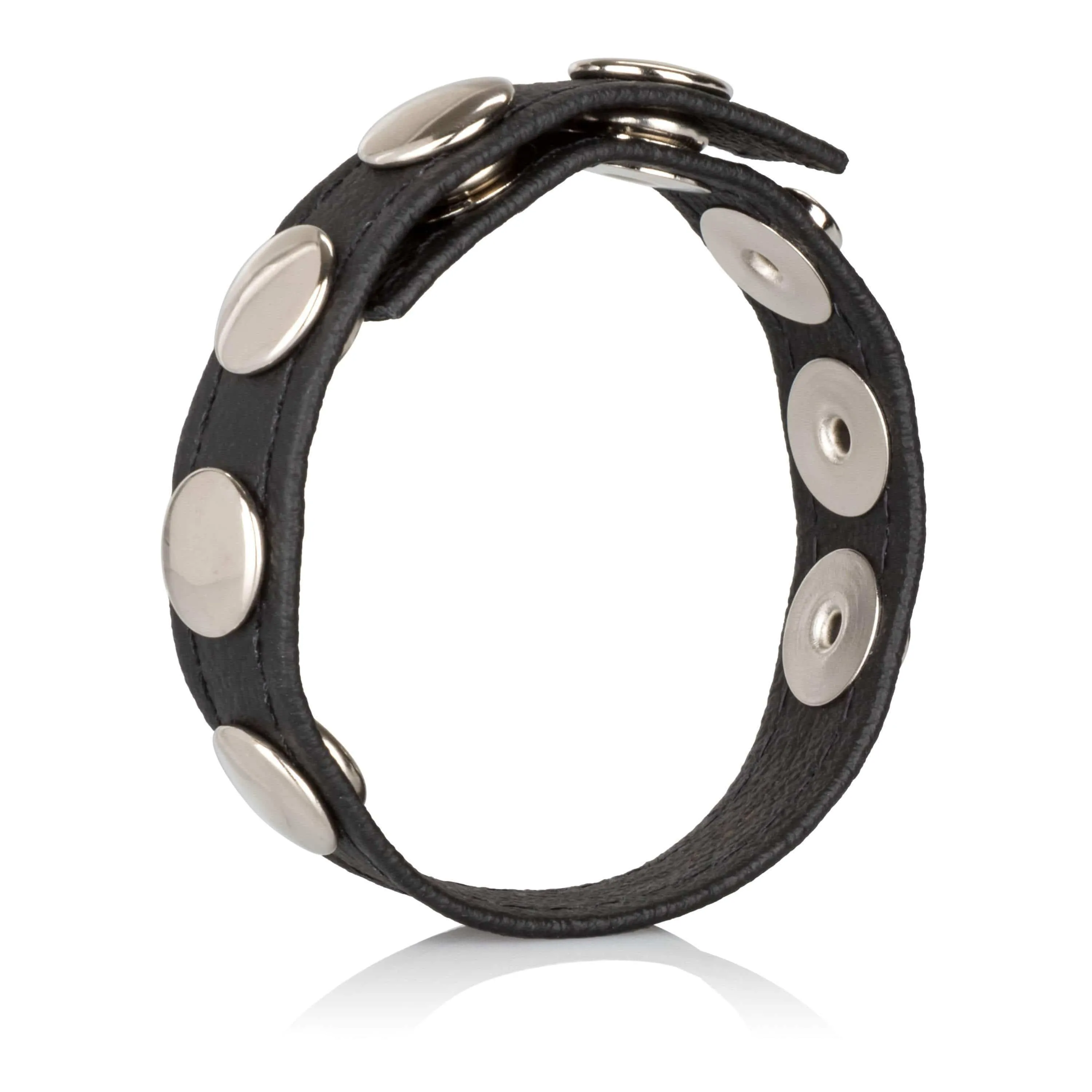 California Exotics - Leather Multi-Snap Cock Ring (Black)
