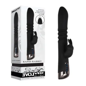 Evolved Rapid Rabbit Telescopic Vibrator Thrusting USB Rechargeable Vibe Sex Toy
