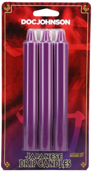 Japanese Drip Candles - 3 Pack - Purple