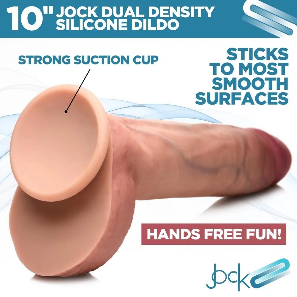 Jock 10 Dual Density Silicone Dildo Realistic Dong Suction Cup Couples Sex Toy