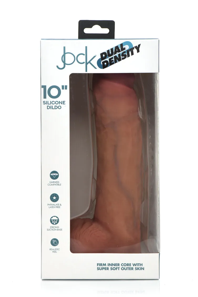 Jock 10 Dual Density Silicone Dildo Realistic Dong Suction Cup Couples Sex Toy