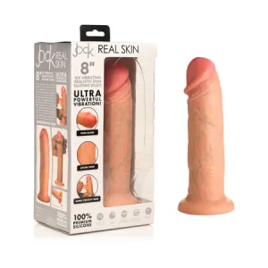 Jock Real Skin Vibrating Silicone Dildo 8in Light