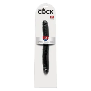 King Cock 12 Slim Double Dildo - Black