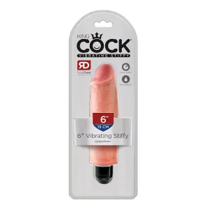King Cock 6 in. Vibrating Stiffy Realistic Dildo Beige