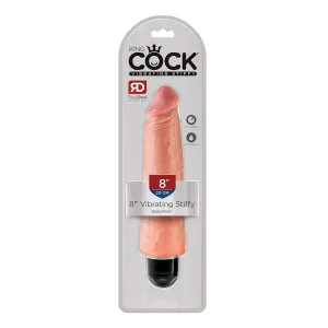 King Cock 8 in. Vibrating Stiffy Realistic Dildo Beige