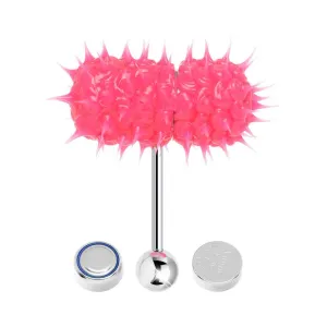 Lix Vibrating Tounge Ring Pierced Gitd Pink (stainless Steel)