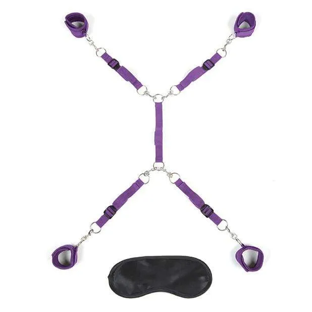 Lux Fetish - 7 Piece Bed Spreader Playful Restraint System