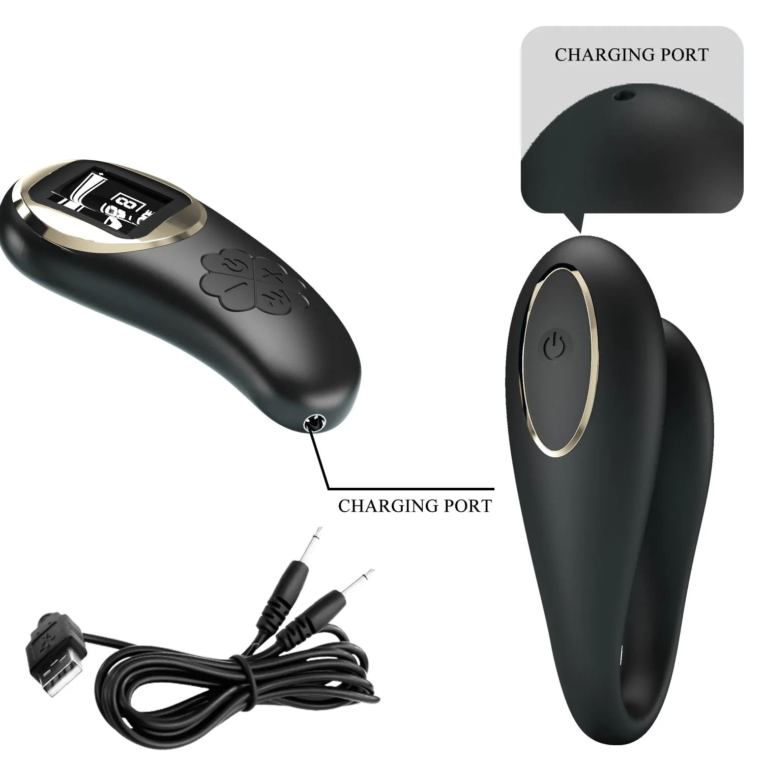 Pretty Love Nathan Remote Control LED Couples Vibrator USB Sex Toy