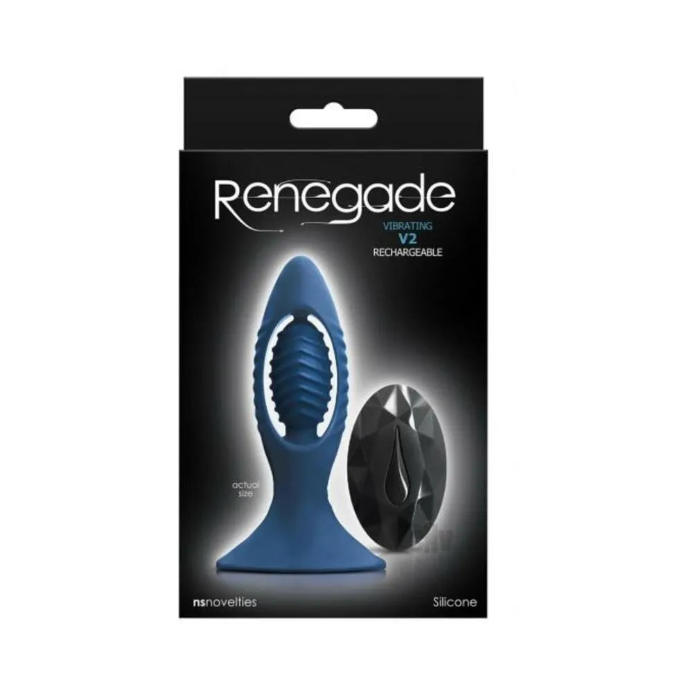 Renegade V2 Rechargeable Anal Plug With Remote - Blue
