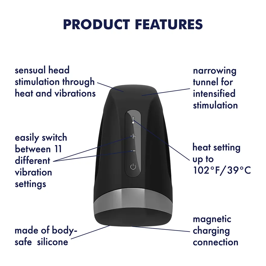 Satisfyer - Men Heat Vibration Masturbator (Black)