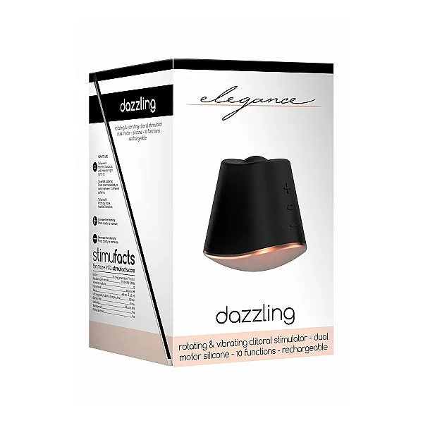 Shots Elegance Dazzling Rotating Clitoral Stimulator - 10 Speeds Black
