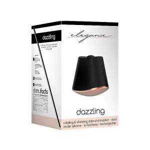 Shots Elegance Dazzling Rotating Clitoral Stimulator - 10 Speeds Black