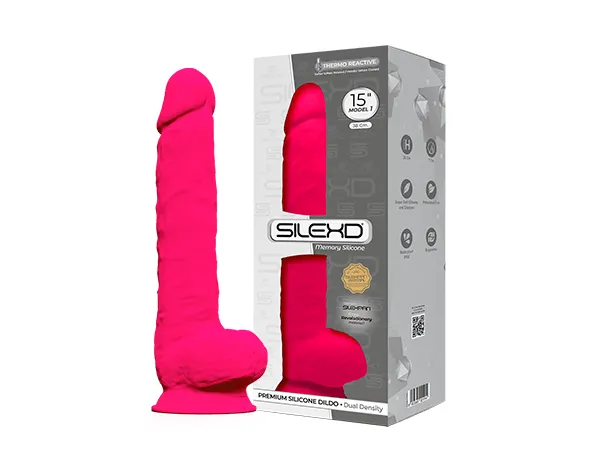 Silexd 15 Realistic Dildo 38cm Giant Dong Balls Suction Cup PINK