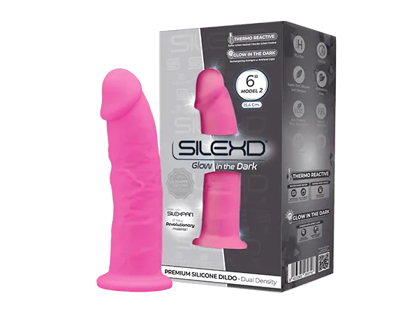 Silexd 6 Pink Glow in the Dark Realistic Silicone Dildo Suction Cup