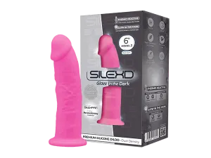 Silexd 6 Pink Glow in the Dark Realistic Silicone Dildo Suction Cup