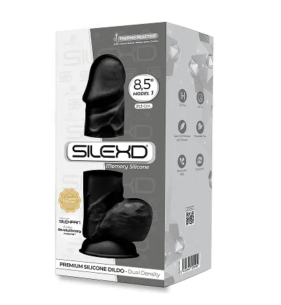 Silexd 8.5 Model 4 Silicone Dildo Suction Cup Balls Black