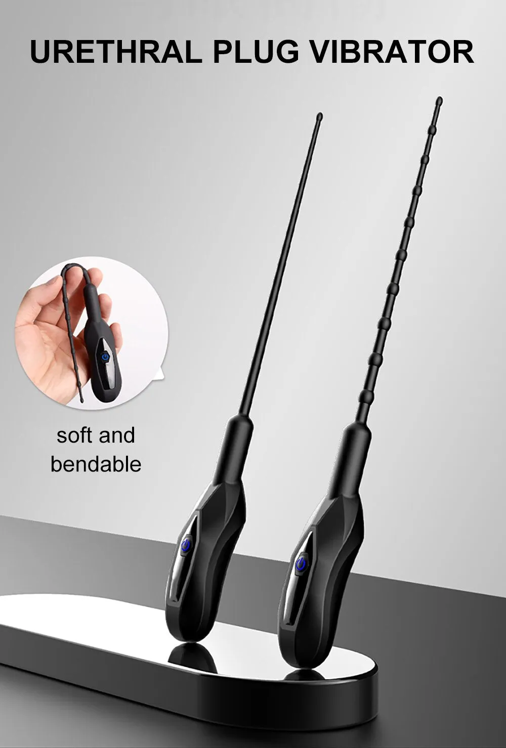 Silicone 10 Vibrating Modes Penis Plug Urethral Sounding Sex Toy