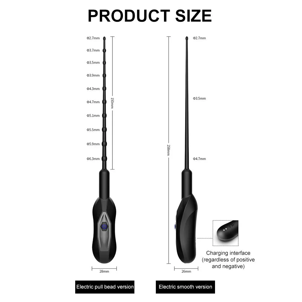 Silicone 10 Vibrating Modes Penis Plug Urethral Sounding Sex Toy