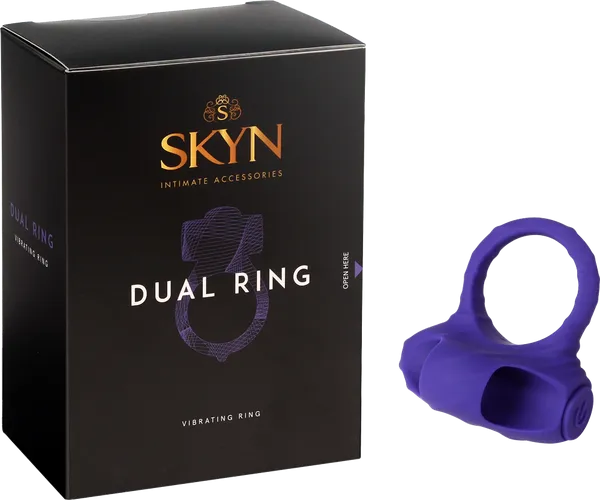 SKYN Dual Vibrating Cock Ring Finger Clitoral Stimulator Couples Vibe Sex Toy