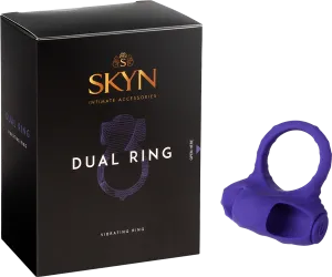 SKYN Dual Vibrating Cock Ring Finger Clitoral Stimulator Couples Vibe Sex Toy