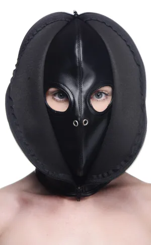 Strict Zip Front Bondage Hood - Black