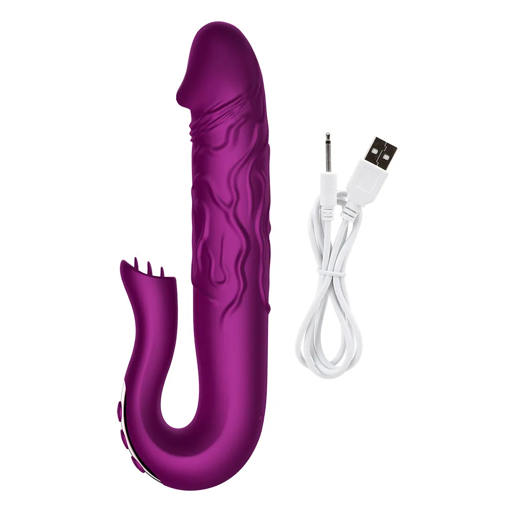 Telescopic Rotation Dildo G-spot Clitoris Sucker Vibrator