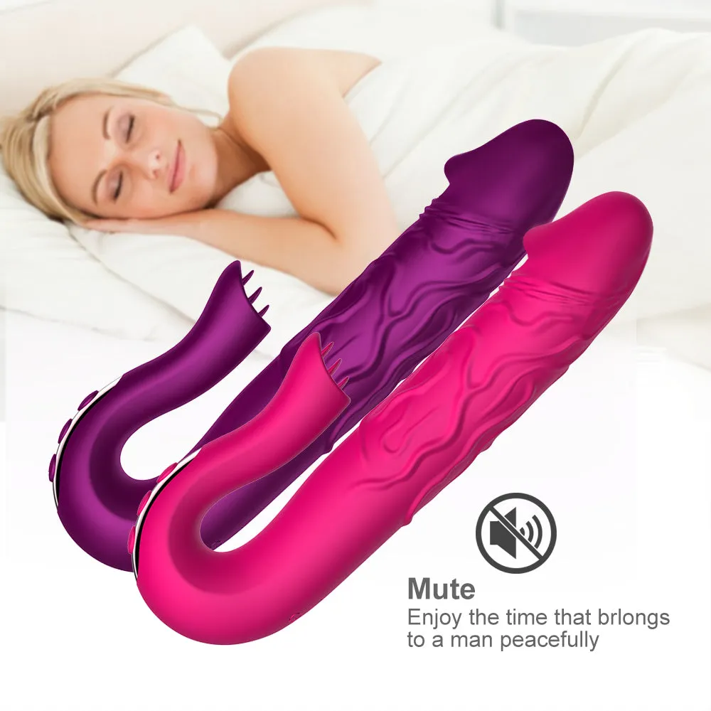 Telescopic Rotation Dildo G-spot Clitoris Sucker Vibrator