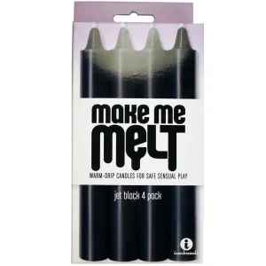 The 9's. Make Me Melt Sensual Warm-Drip Candles. 4 Pack. Jet Black
