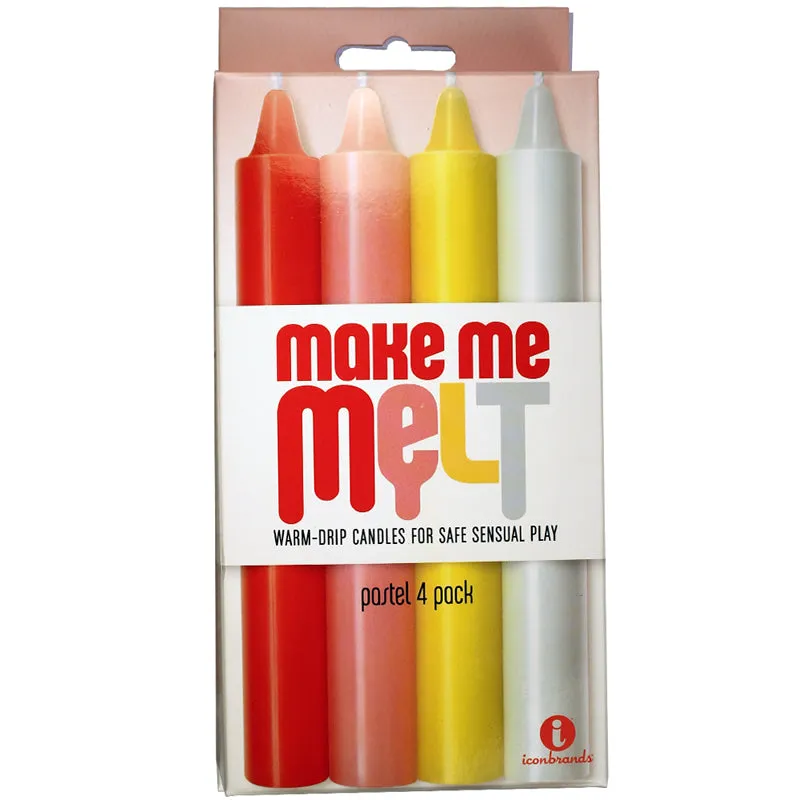 The 9's. Make Me Melt Sensual Warm-Drip Candles. 4 Pack. Pastel