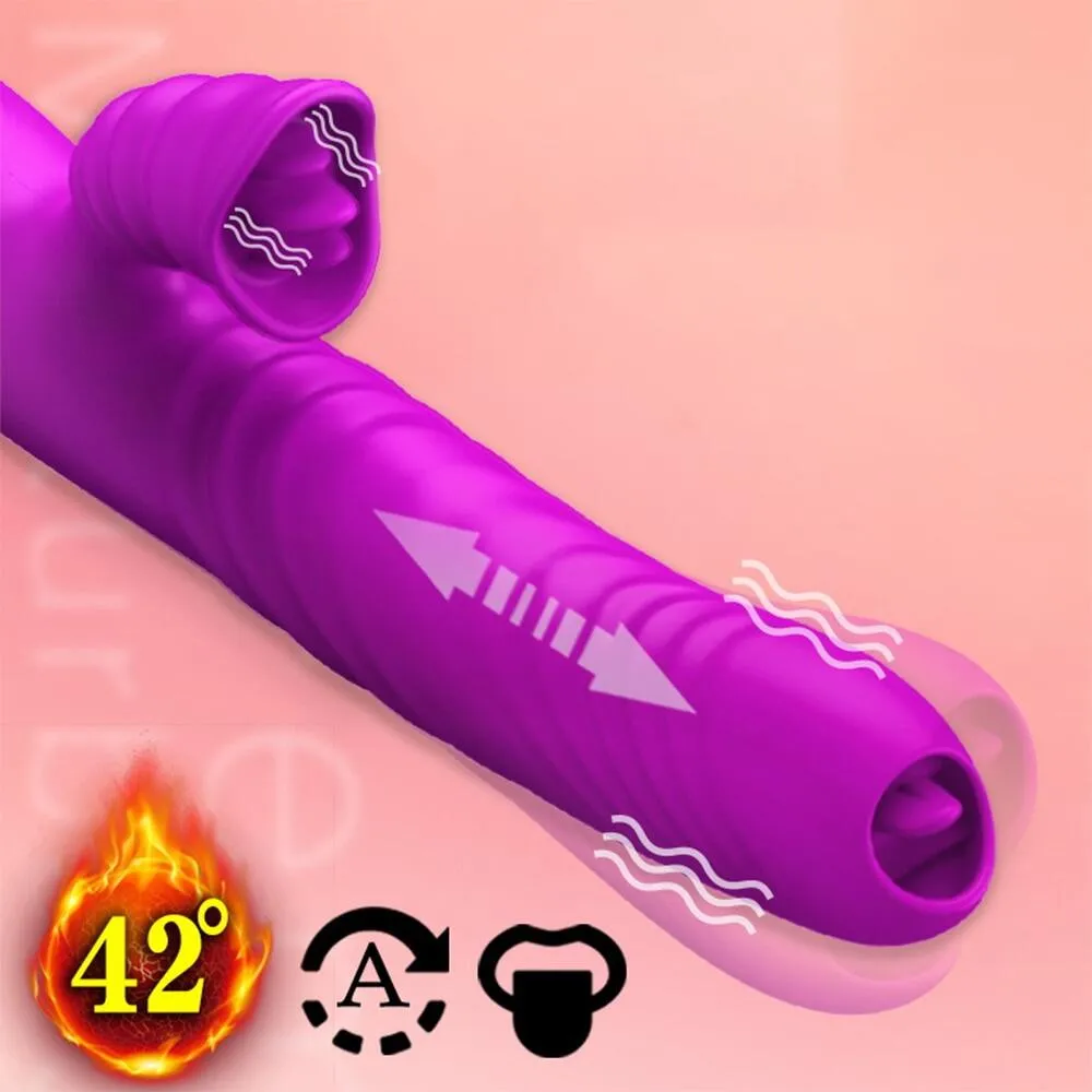 Tongue Rotating Thrusting Heating Sucking AV Wand