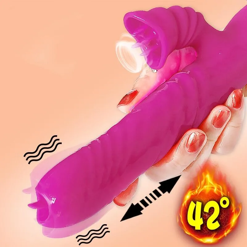 Tongue Rotating Thrusting Heating Sucking AV Wand