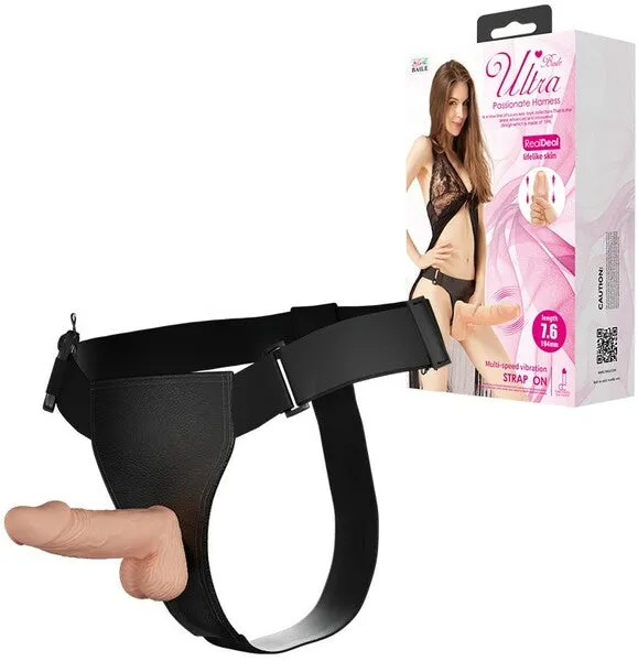Ultra Passionate Vibrating 7.6 Dildo Harness Dong Lesbian Couples Sex Toy
