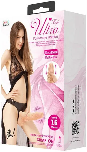 Ultra Passionate Vibrating 7.6 Dildo Harness Dong Lesbian Couples Sex Toy