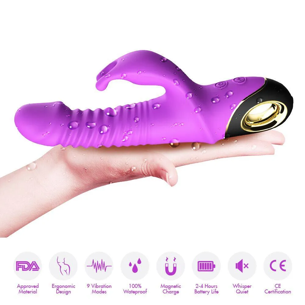 USK-V09 Thrusting Revolving Vibrating Rabbit Vibrator