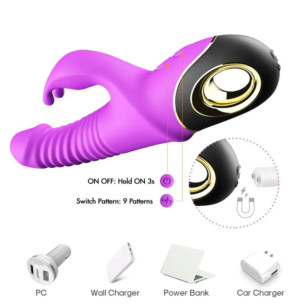 USK-V09 Thrusting Revolving Vibrating Rabbit Vibrator
