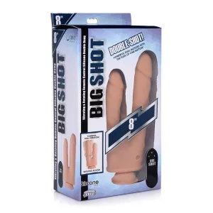 Vibrating And Rotating Remote Control Silicone Double Dildo